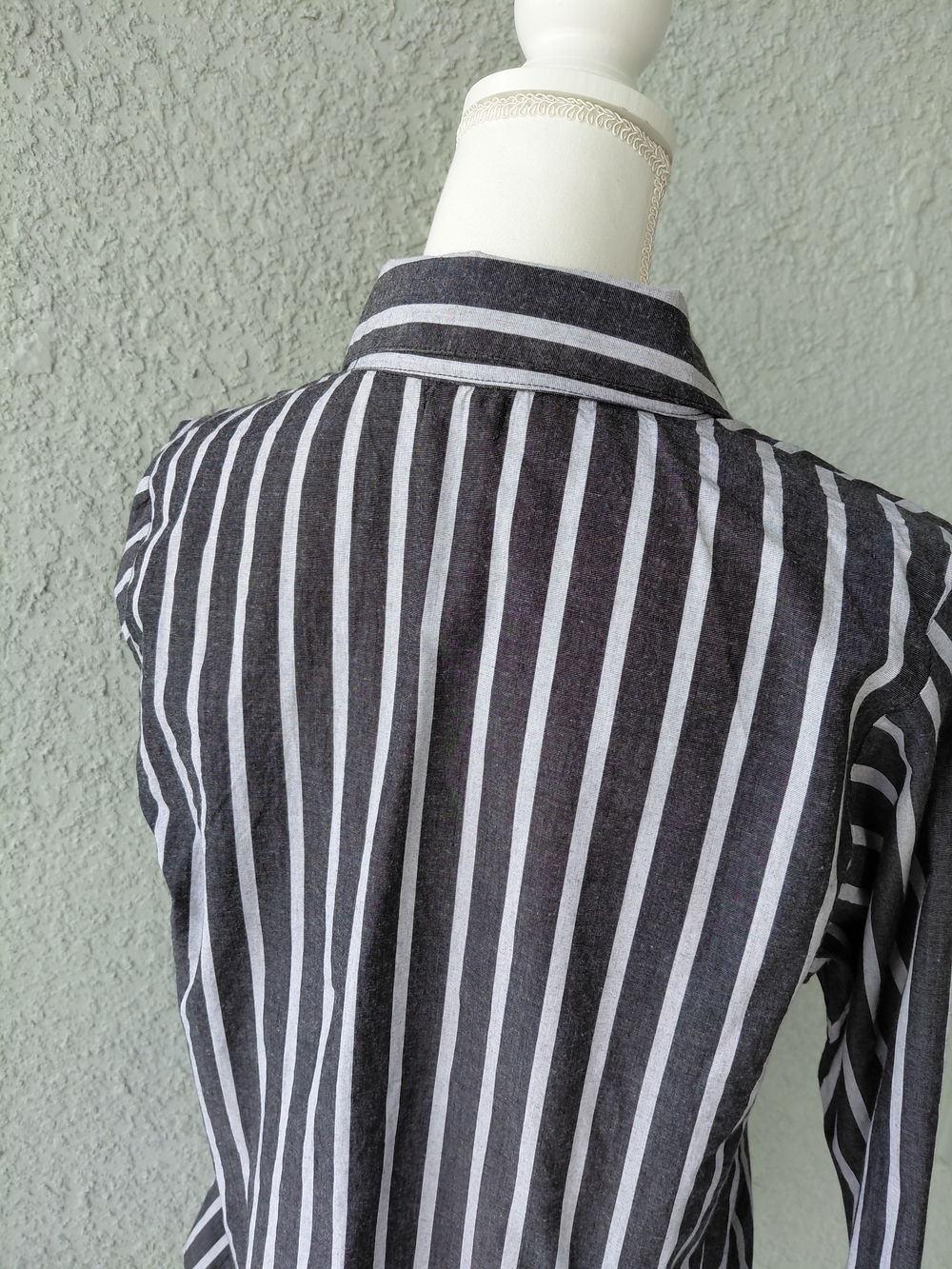 Tulip Black White Striped Button Front Tunic Shirt Size M Cotton - Picture 6 of 11